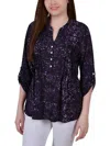 Ny Collection Petites Womens Pintuck Blouse In Multi