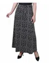 Ny Collection Petites Womens Polka Dot Belted Maxi Skirt In Multi