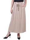 NY COLLECTION PETITES WOMENS TEXTURED MAXI A-LINE SKIRT