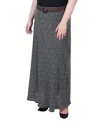 Ny Collection Plus Size Chiffon Maxi Skirt In Black White Swirl