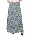 Ny Collection Plus Size Chiffon Maxi Skirt In Multi