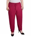 Ny Collection Plus Size Cuffed Long Pants In Sangria