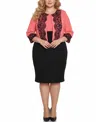 Ny Collection Plus Size Long Sleeve Ponte Cropped Jacket In Multi