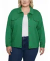 Ny Collection Plus Size Long Sleeve Ponte Jacket In Green