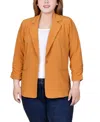Ny Collection Plus Size Long Sleeve Scuba Crepe Jacket