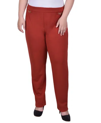 Ny Collection Plus Size Scuba Crepe Ankle Pant In Bossanova