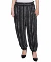 Ny Collection Plus Size Smock-waist Pants In Dotted Stripe