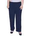 Ny Collection Plus Size Straight Leg Pull On Pants In Blue