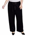 Ny Collection Plus Size Wide Leg Grommet Pants In Black