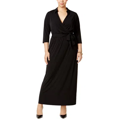 Ny Collection Plus Womens Faux-wrap A-line Maxi Dress