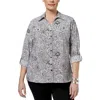 Ny Collection Plus Size Utility Blouse In Multi