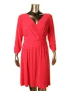 NY COLLECTION PLUS WOMENS RUCHED A-LINE COCKTAIL DRESS