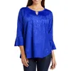 Ny Collection Plus Womens Sequined Polyester Blouse
