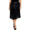 Ny Collection Plus Womens Sequined Polyester Midi Skirt