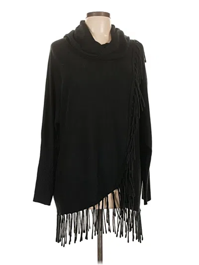 Pre-owned Ny Collection Poncho In Black