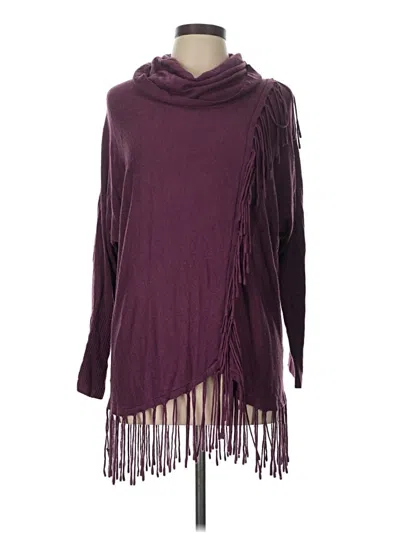 Pre-owned Ny Collection Poncho In Burgundy