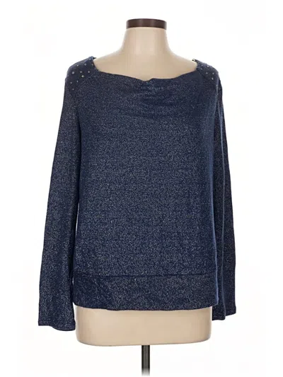 Pre-owned Ny Collection Pullover Sweater In Blue