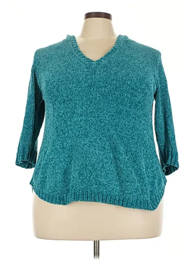 Pre-owned Ny Collection Pullover Sweater In Blue