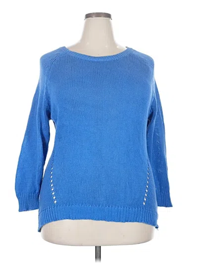 Pre-owned Ny Collection Pullover Sweater In Blue