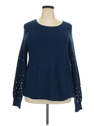 Pre-owned Ny Collection Pullover Sweater In Blue