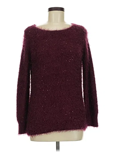 Pre-owned Ny Collection Pullover Sweater In Burgundy