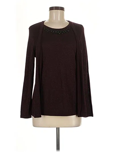Pre-owned Ny Collection Pullover Sweater In Burgundy