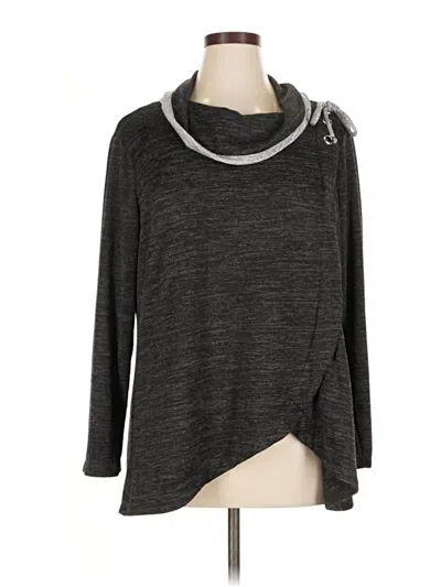 Pre-owned Ny Collection Pullover Sweater In Gray