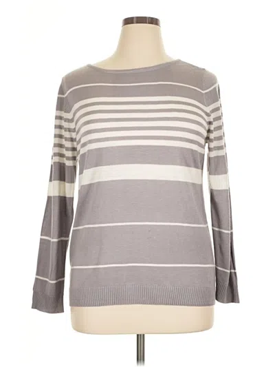 Pre-owned Ny Collection Pullover Sweater In Gray