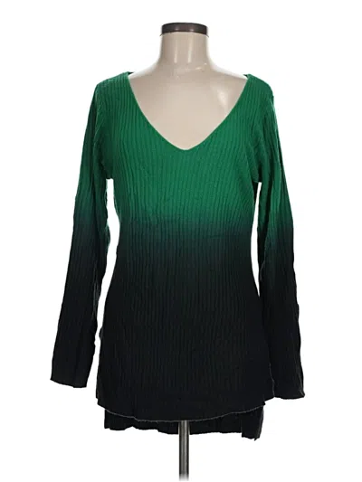 Pre-owned Ny Collection Pullover Sweater In Green