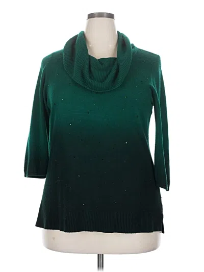 Pre-owned Ny Collection Pullover Sweater In Green