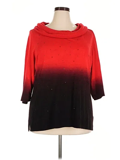 Pre-owned Ny Collection Pullover Sweater In Red