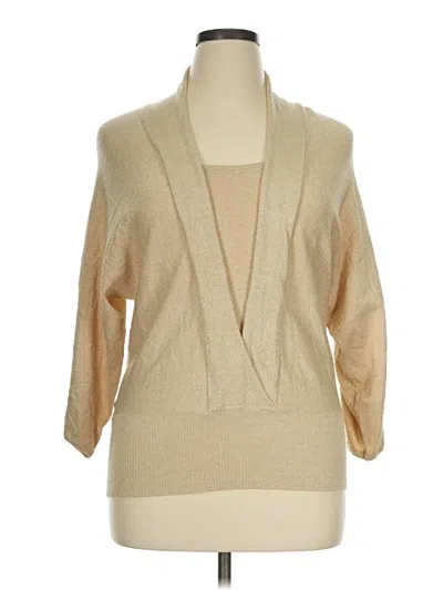 Pre-owned Ny Collection Pullover Sweater In Tan