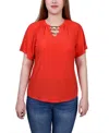 Ny Collection Petite Raglan Sleeve Top With Chain Details In Pink