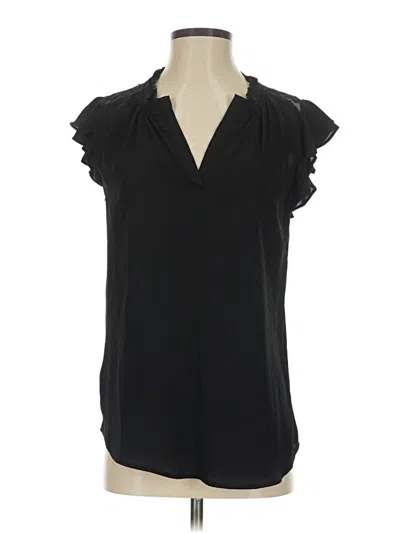 Pre-owned Ny Collection Short Sleeve Blouse In Black