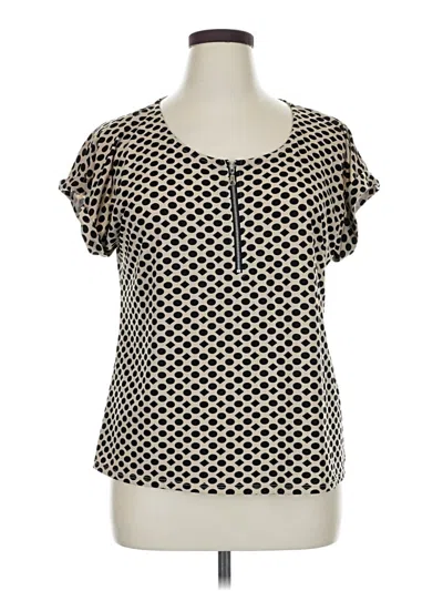 Pre-owned Ny Collection Short Sleeve Blouse In Black