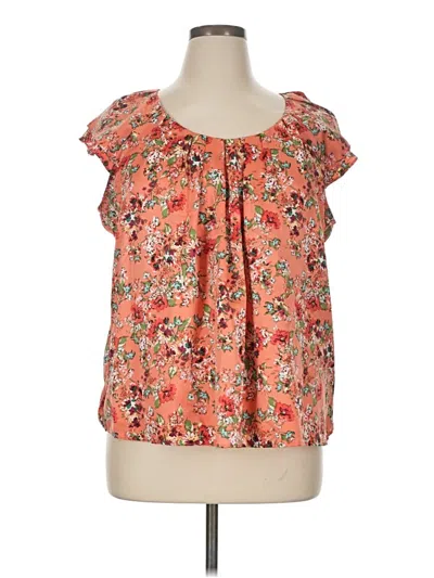 Pre-owned Ny Collection Short Sleeve Blouse In Orange