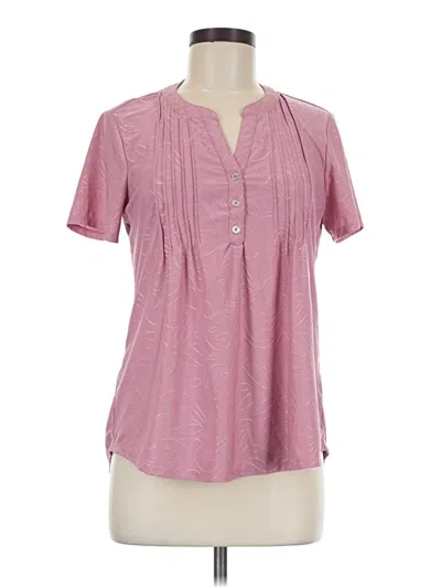 Pre-owned Ny Collection Short Sleeve Blouse In Pink