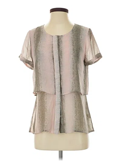 Pre-owned Ny Collection Short Sleeve Blouse In Silver