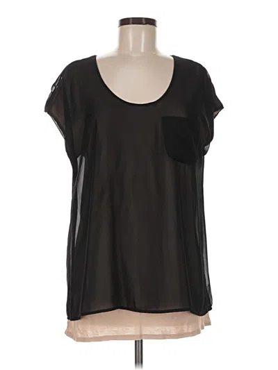 Pre-owned Ny Collection Short Sleeve Top Black Scoop Neck Tops
