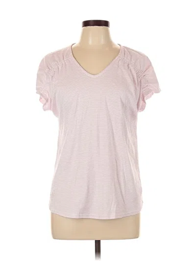 Pre-owned Ny Collection Short Sleeve Top Pink V-neck Tops