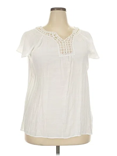 Pre-owned Ny Collection Short Sleeve T-shirt In Ivory