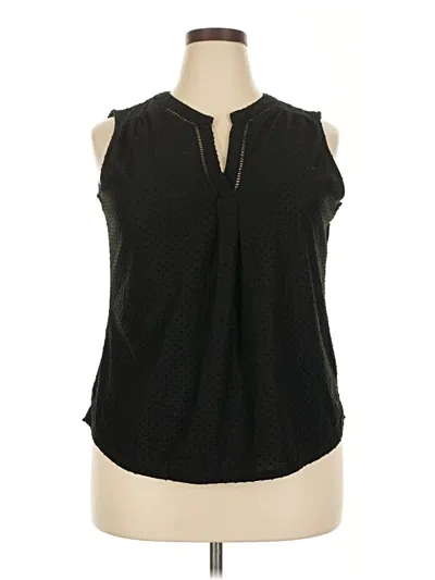 Pre-owned Ny Collection Sleeveless Blouse In Black