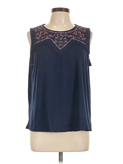 Pre-owned Ny Collection Sleeveless Blouse In Blue