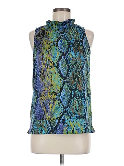 Pre-owned Ny Collection Sleeveless Blouse In Blue