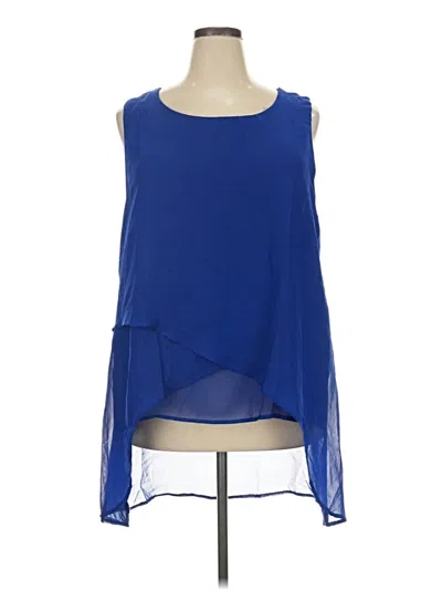 Pre-owned Ny Collection Sleeveless Blouse In Blue
