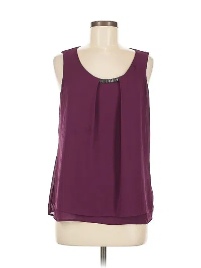 Pre-owned Ny Collection Sleeveless Blouse In Burgundy