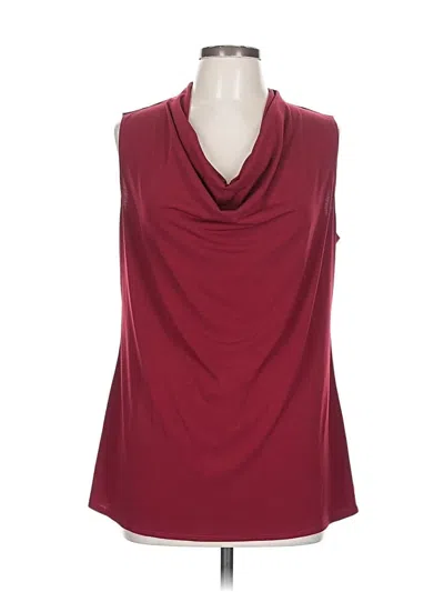 Pre-owned Ny Collection Sleeveless Blouse In Burgundy