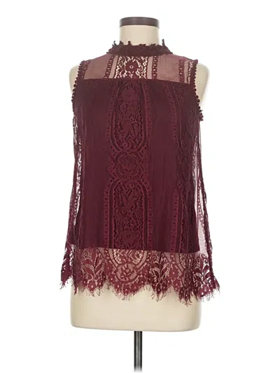Pre-owned Ny Collection Sleeveless Blouse In Burgundy