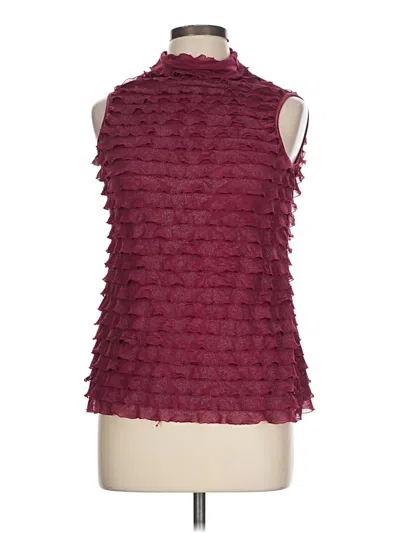 Pre-owned Ny Collection Sleeveless Blouse In Burgundy
