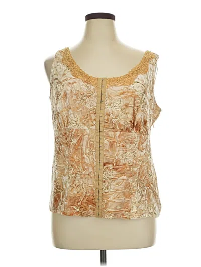 Pre-owned Ny Collection Sleeveless Blouse In Gold
